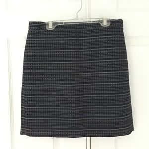 Ann Taylor LOFT Black Striped Woven Mini Skirt